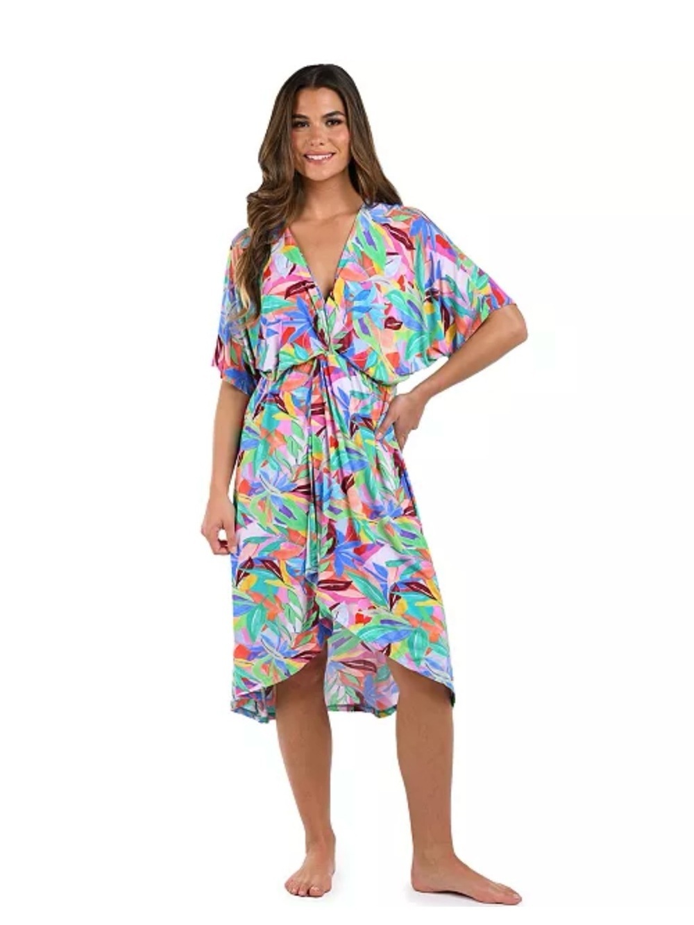 La Blanca
Women's Tropi-Flage Jersey Twist Dress Cover-Up